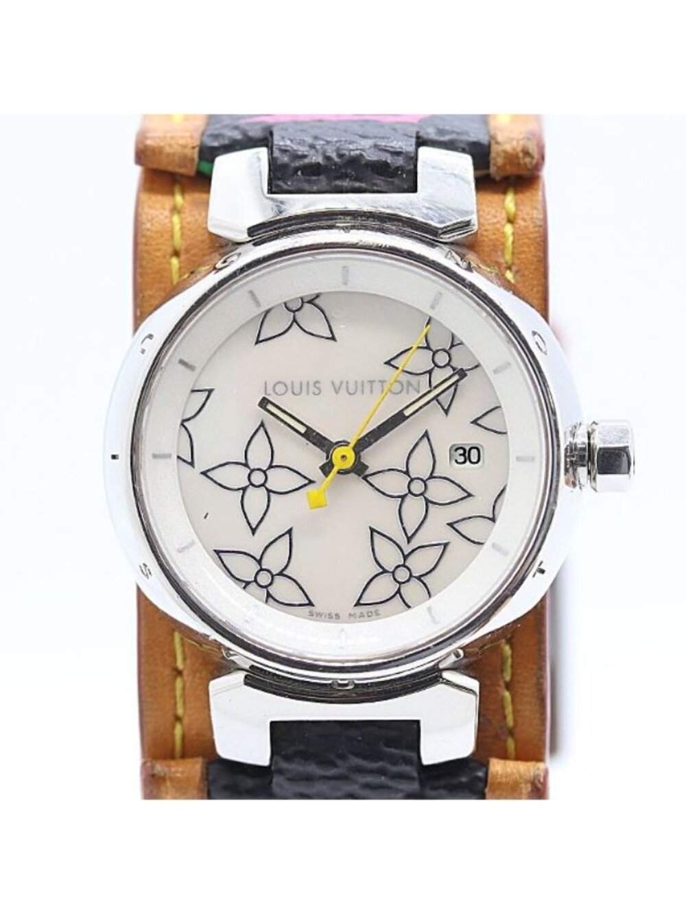 ★SOLD★ Louis Vuitton Tambour Brea Loulou Quartz White Shell Dial Watch - Picture 1 of 5